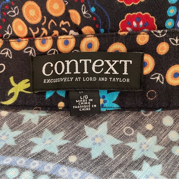 Context Exclusively at Lord & Taylor Floral Paisley Faux Wrap Linen Blend Skirt - Picture 15 of 16